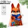 Folding box with the Bunny window, 9 x 16.5 x 6 cm, New Year
