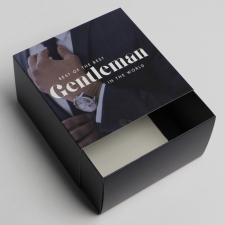 Gift folding box, packaging, "Gentleman", 14 x 14 x 8 cm-4