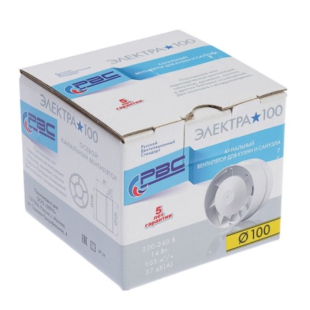Exhaust fan "RVS" Electra 100, D = 100 mm, 14W, 36 dB, 104 m3/h, channel, white-4