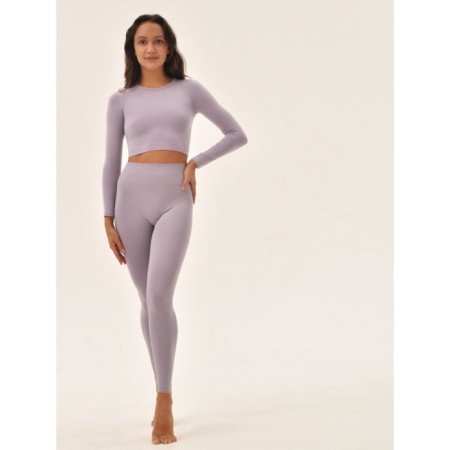 Crype female top with long sleeve Mirey Crop Top Manica Lunga, size 44-46, storm color-1