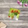 Mini Postcard from March 8, tulips bouquet, 7 x 7 cm