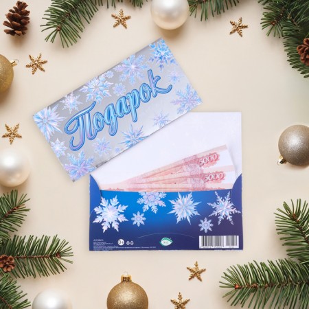 Money envelope "Gift for the New Year!" embossing, 16.5 x 8.5 cm