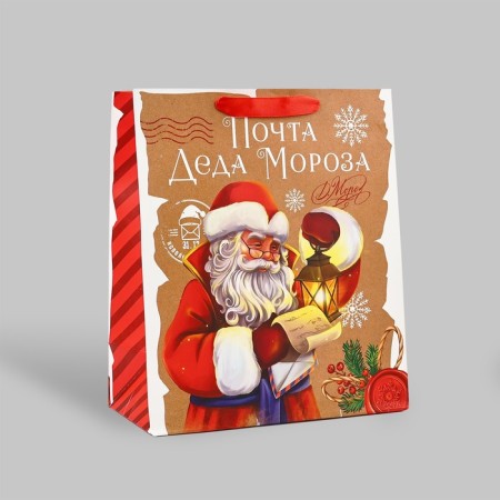 Laminated vertical packet "Mail Santa Claus", ML 23 x 27 x 11.5 cm, New Year-1
