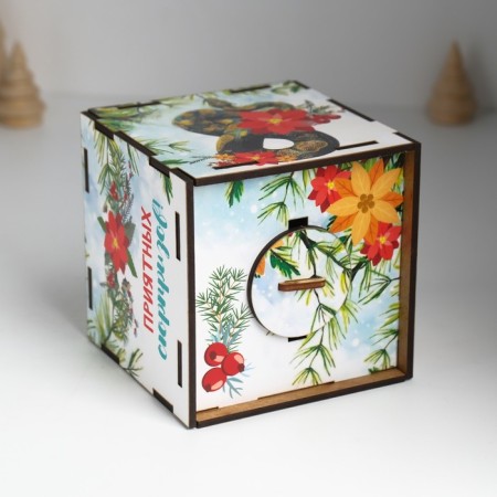New Year's piggy bank Cube "Snake. Pleasant surprises" 10x10x10 cm-6