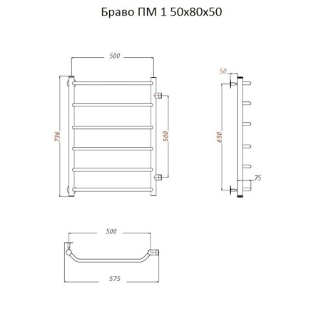 Water towel "Trueogor" Bravo POM 1, 500 x 800 x 500 mm-1
