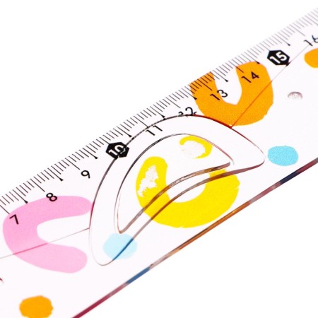 Set of geometric flexible silicone (ruler 20cm+2 squares+transporter) abstraction-6