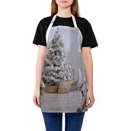 Apron kitchen with a photographic appliance "Atmosphere of Christmas", adjustable, size OS