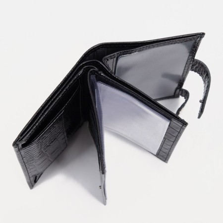 Male purse on a magnet for auto documents and passports, black color-6