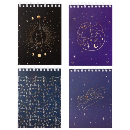 Notepad A6 60 sheets in a cage on the crest Meshu "Black Cat", matte lamination, foil embossing