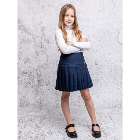 Turtleneck for girls, height 128 cm, white color-5