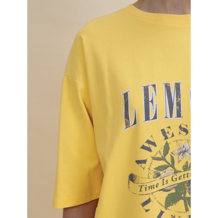 Female dress, size l, yellow color-3
