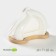 Ceramic napkin on the bamboo stand Bellatenero, 14 × 7 × 10 cm, white color