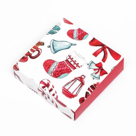 Folding box under 9 sweets, New Year's flashlight, 13.7 x 13.7 x 3.5 cm-7