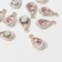 Suspension "drop" 3 × 1.7 × 0.7 cm, (set 10 pcs.), Pink color in gold