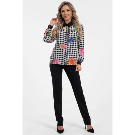 Female shirt, size 44, white color, black-3