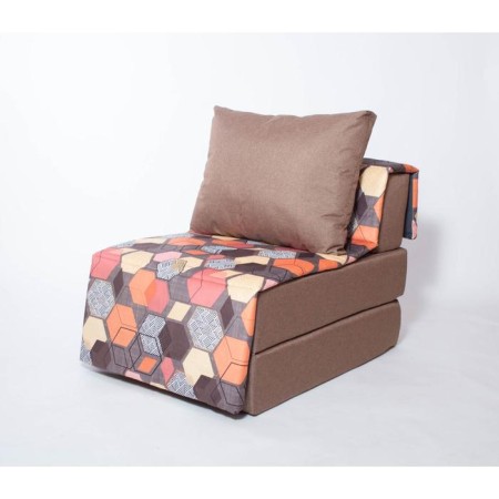 Armchair - Harvey Harvey Crumpaced Buke with a cloak - mattress, size 75 x 100 x 90 cm, brown color