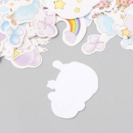 Stickers for creativity "weather phenomena" embossing silver set 48 pcs 9x7x0.8 cm-4