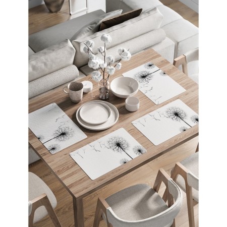A set of napkins for setting the table "Sad dandelions", rectangular, rounded edges, size 30x46 cm, 4 pcs
