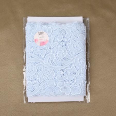 Lace elastic fabric, 175 mm × 2.7 ± 0.5 m, color of sky blue-3