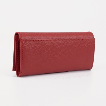 Women's wallet on the button, red color-1