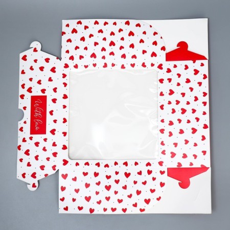 Box for cupcakes and gento-traps, confectionery packaging "Hearts", 25 x 25 x 10 cm-5