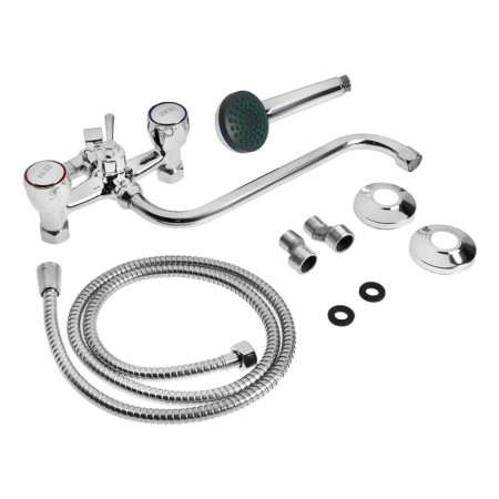 Bath mixer Zein Z4327, Kran-Box 1/2, pour 30 cm, with a shower set, chrome-9