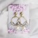Earrings with pearls "Tenderness" circle with bead, white color in gold