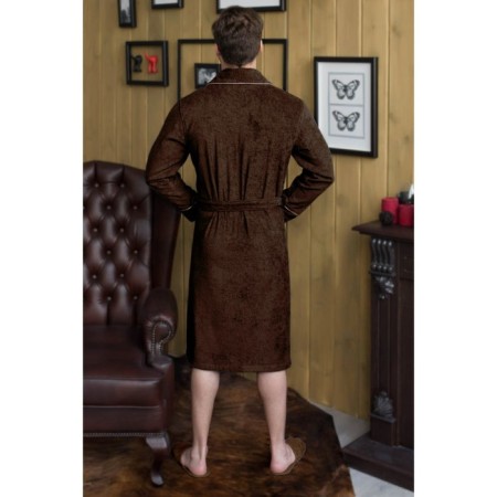 Male dressing gown, shalka, size 48, chocolate, maistra-1