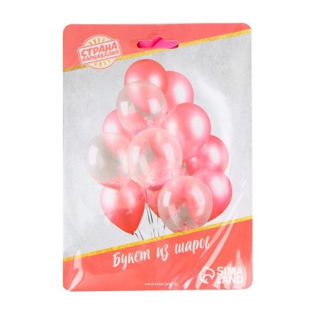 Bouquet of balls “Romantic Dream”, pink, latex, 18 pcs in a set.-1