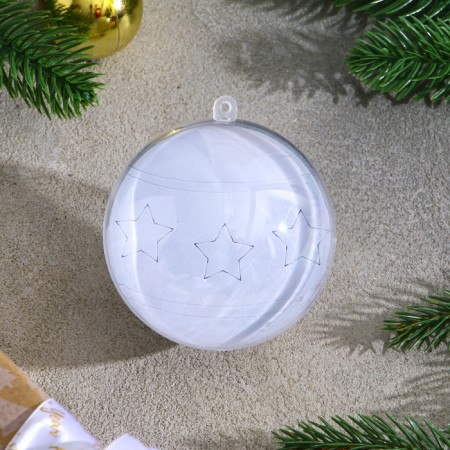 Christmas tree decoration for coloring "ball" Size: 8 cm; 2 pcs., Brush-2