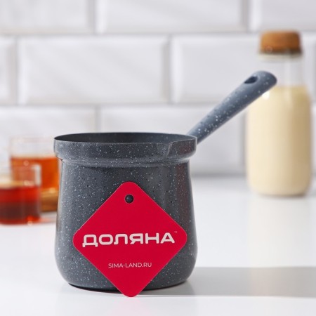 Turk Dolyana “Marble Gray”, 600 ml, D = 10 cm, 20.5 × 10 × 14 cm, plastic handle, anti -stick coating, induction, color gray-4