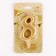 Candle for the cake figure "Oval" Golden "8", large, 5.5 cm