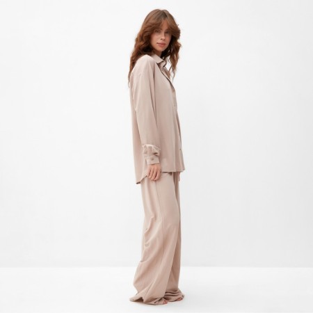 Women's costume (shirt, trousers) minku beige color, rr 50-4