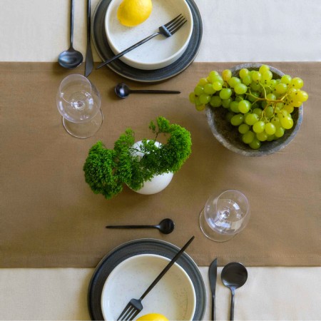 Ethel path Ethel, olive color, 40x136/+-6 cm, 70% HL, 30% flax, 190 g/m2-2