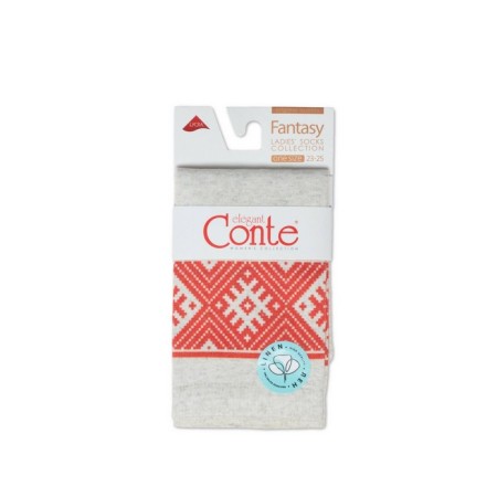 Women's socks CONTE Elegant Fantasy, size 23-25, beige color-2