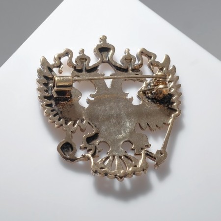 Brooch "Emblem of the Russian Federation", red color in gold-1