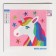 Diamond mosaic with partial filling "Rainbow Unicorn" 20 × 20 cm, with a frame on a stand