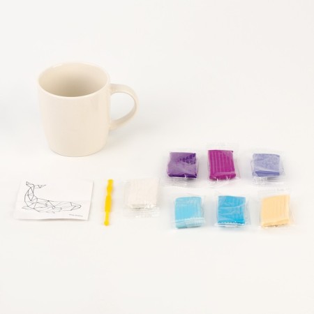 Set for decor mug polymer clay. Modeling on the circle "polygonal whale"-2