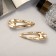 Liberty hair clip (set 2 pcs) wave oval, 6.5 cm, gold