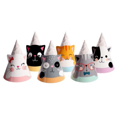 Paper cap “cats with ears”, in a set 6 pieces