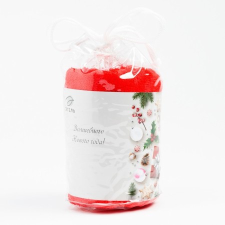 Towel Gift Ethel "Magic New Year" Red, 50x90cm, 100% cotton, 340 g/m2-4