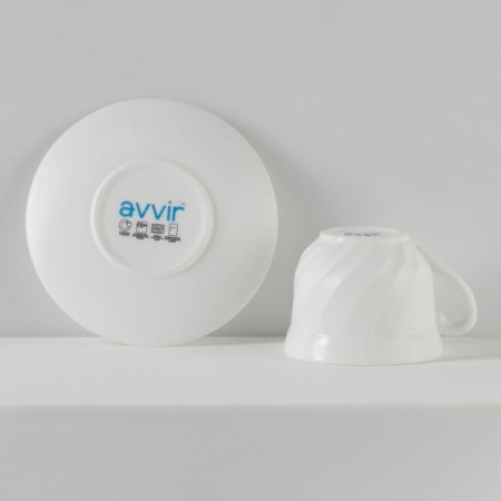 Service Tea Dauva "Diva", 12 items: 6 cups 190 ml, 6 saucers, glass ceramics-4