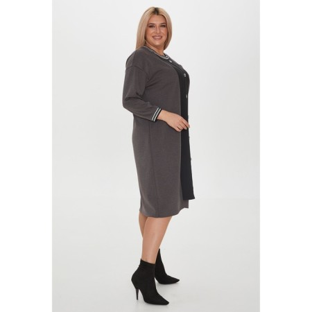 Female dress, size 58, gray color-3