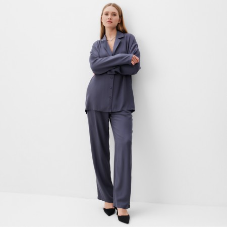 Women's costume (shirt, trousers) minku: casual collection color graphite, pr 46-2