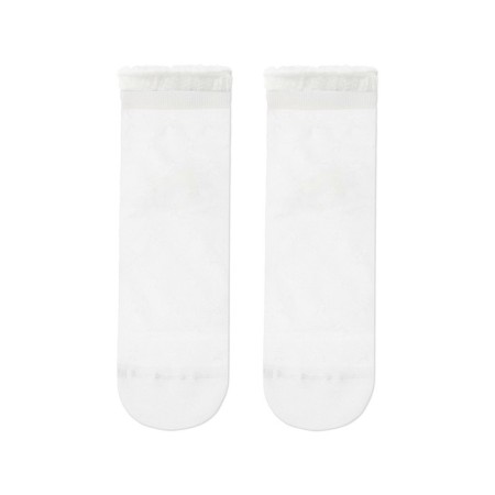Women's socks with a decorative transparent mesh CONTE ELEGANT CLASSIC, size 23, white color-1