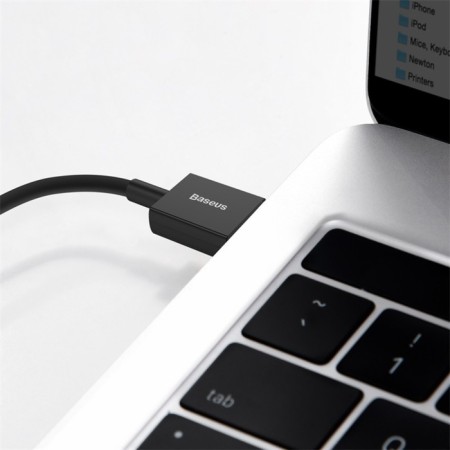 Baseus cable, Lightning - USB, 2.4 A, TPE braid, 1 m, black-8