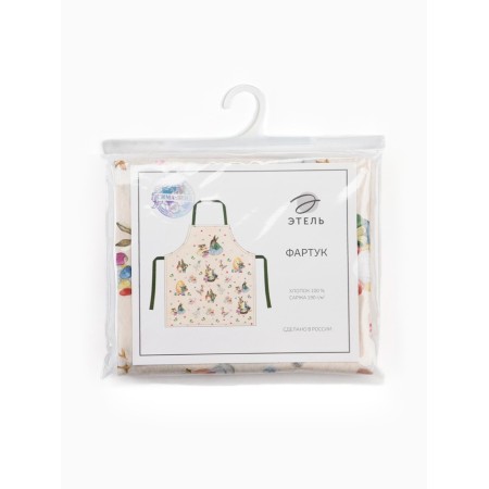Apron Ethel "Easter hares" 60x70 cm, 100% HL, sarzha 190 g/m2-7