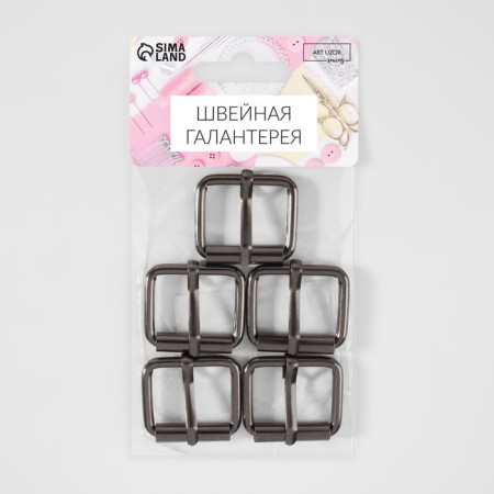 Wire buckle, 3.2 × 2.8 cm, 25 mm, 5 pcs, economy, black nickel color-4