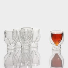 Set of glass piles with double walls 