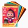 Cardboard color, A4, 10 sheets, 10 colors, coated, one -sided, in a folder, 240 g/m², Masha and the bear